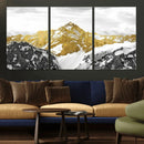 Gold Abstract Mountains Wall Art Print on Canvas, Nature