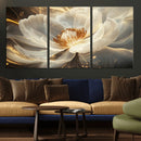 Gold Floral Wall Art Canvas Print, Framed Modern Flower Art by MyGreatCanvas | Canvas Wall Art Prints | Photo Prints & Wall Decor