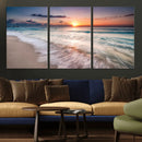 Sunset Beach Wall Art – Soothing Coastal Landscape, Ready to
