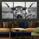 Texas Cow Longhorn Wall Art Canvas Print for Farm House Wall by MyGreatCanvas | Canvas Wall Art Prints | Photo Prints & Wall Decor
