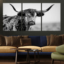 Texas Highland Cow Longhorn Canvas Print - Rustic Farmhouse by MyGreatCanvas | Canvas Wall Art Prints | Photo Prints & Wall Decor