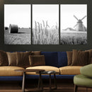 Vintage Farmhouse Black and White Triptych Wall Art – Giclee