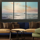 Abstract Ocean Wall Art -  Boat Wall Art Canvas Print
