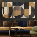 Modern Brown Wabi Sabi Wall Art Canvas Print Set – Framed