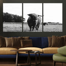 Black and White Highland Cow Wall Art Canvas Print | Rustic by MyGreatCanvas | Canvas Wall Art Prints | Photo Prints & Wall Decor