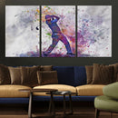 Watercolor Golf Swing Wall Art Canvas Print | Vibrant
