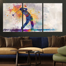 Watercolor Golf Swing Wall Art Canvas Print | Vibrant