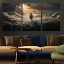 Jesus Walking on Water Wall Art Canvas Print - Religious