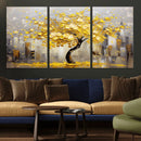 Golden Tree Canvas Print | Abstract Wall Art for Modern