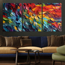 Vibrant Abstract Leaf Wall Art Canvas Print | Bold Colorful