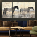 Vintage Horses Wall Art Canvas Print