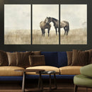 Chines Style Grunge Horses Wall Art Canvas Print