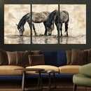 Chinese Style Abstract Black Horses Wall Art Canvas Print - by MyGreatCanvas | Canvas Wall Art Prints | Photo Prints & Wall Decor