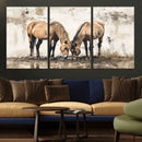 Vintage Horses Wall Art | Ready to Hang and Framed Triptych by MyGreatCanvas | Canvas Wall Art Prints | Photo Prints & Wall Decor