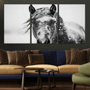 Western Wall Art | Black and White Winter Horse Wall Art | by MyGreatCanvas | Canvas Wall Art Prints | Photo Prints & Wall Decor
