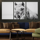 White Horse Wall Art | Ready to Hang and Framed | Winter