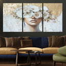 Golden Petal Wall Art - Canvas Print Flower Head Woman