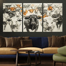 Farmhouse Wall Art | Western Longhorn Cattle Canvas Print | by MyGreatCanvas | Canvas Wall Art Prints | Photo Prints & Wall Decor