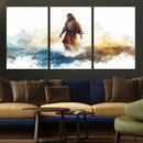 Watercolor Jesus Walking Wall Art Print, Jesus Water Canvas