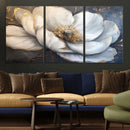 White Magnolia Flower Wall Art Canvas Print | Abstract