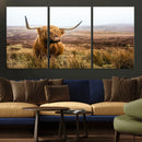Scottish Highland Cow Canvas Wall Art – Rustic Farmhouse
