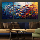 Vibrant Abstract Fish Swarm Art – Colorful Fish Inspired by MyGreatCanvas | Canvas Wall Art Prints | Photo Prints & Wall Decor