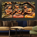 Indian Woman Statue Wall Art Canvas Print
