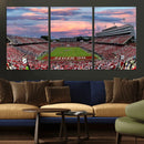 Carter-Finley Stadium Art Sunset Game Triple Canvas Wall Art