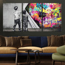 Banksy Print - Street Art Canvas Wall Art - Kids Revealing
