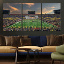 University of Michigan Wolverines Print Canvas, Football