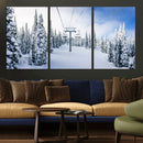 Winter Ski Lift Wall Art Print - Landscape Wall Art | Snowy