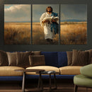 Jesus Shepherd Wall Art | Ready to Hang Triptych Canvas of