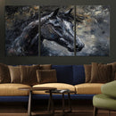 Large Abstract Horse Wall Art Canvas Print | Farmhouse Wall