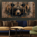Rustic Grizzly 399 Wall Art | Triptych Canvas Print | Rustic