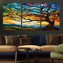 Vibrant Mosaic Tree of Life Wall Art | Stained Glass Style