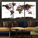 World Map Canvas Print – Detailed Map of the World Wall Art by MyGreatCanvas | Canvas Wall Art Prints | Photo Prints & Wall Decor