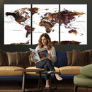 World Map Canvas Print – Detailed Map of the World Wall Art