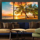 Tropical Sunset Beach Canvas Wall Art Print – Vibrant Palm by MyGreatCanvas | Canvas Wall Art Prints | Photo Prints & Wall Decor