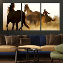 Horses and Cowboys Wall Art Canvas Print by MyGreatCanvas | Canvas Wall Art Prints | Photo Prints & Wall Decor