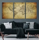 Push Pin World Map Canvas Print – Travel Tracker Wall Art
