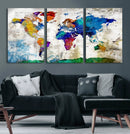 World Map Canvas Print – Framed Travel Map Wall Art for by MyGreatCanvas | Canvas Wall Art Prints | Photo Prints & Wall Decor