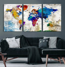 World Map Canvas Print – Framed Travel Map Wall Art for by MyGreatCanvas | Canvas Wall Art Prints | Photo Prints & Wall Decor