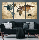 World Map Canvas Print – Detailed Map of the World Wall Art by MyGreatCanvas | Canvas Wall Art Prints | Photo Prints & Wall Decor
