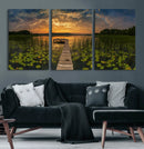 Lake and Flower Wall Art Canvas Print