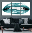 Blue Lips Wall Art Canvas Print by MyGreatCanvas | Canvas Wall Art Prints | Photo Prints & Wall Decor