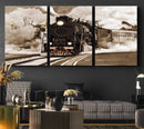 Black Steam Train Canvas Wall Art Print Steam Locomotive Art