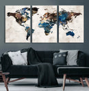 World Map Canvas Print – Framed Travel Map Wall Art for by MyGreatCanvas | Canvas Wall Art Prints | Photo Prints & Wall Decor