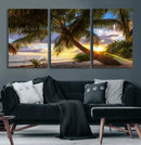 Tropical Island Sunset on the Beach Palms Wall Art Canvas by MyGreatCanvas | Canvas Wall Art Prints | Photo Prints & Wall Decor