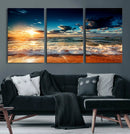 Golden Hour Sunset Over Ocean Waves Wall Art Canvas Print | by MyGreatCanvas | Canvas Wall Art Prints | Photo Prints & Wall Decor