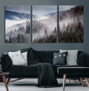 Beautiful Rising Fog in Winter Mountain Landscape- Framed